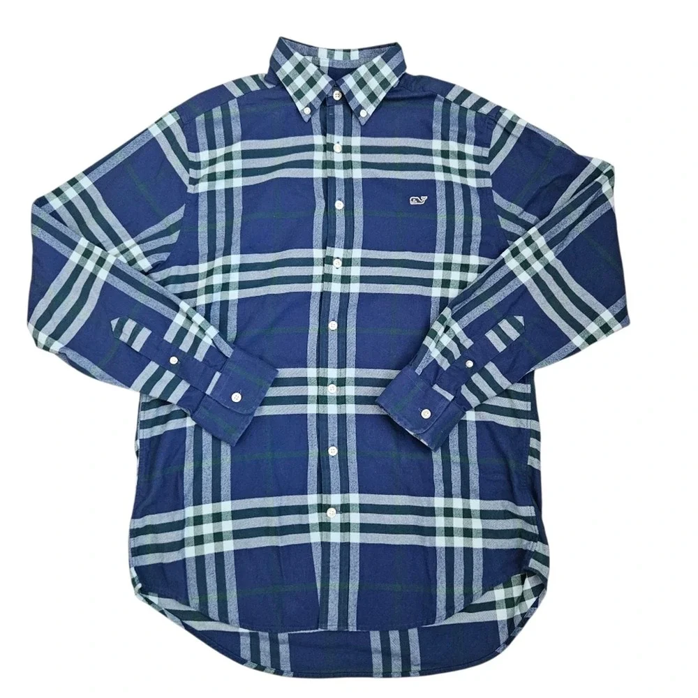 Vineyard Vines Mens Flannel Long Sleeve Shirts Size Medium Fall Cozy Soft Preppy - Picture 2 of 12